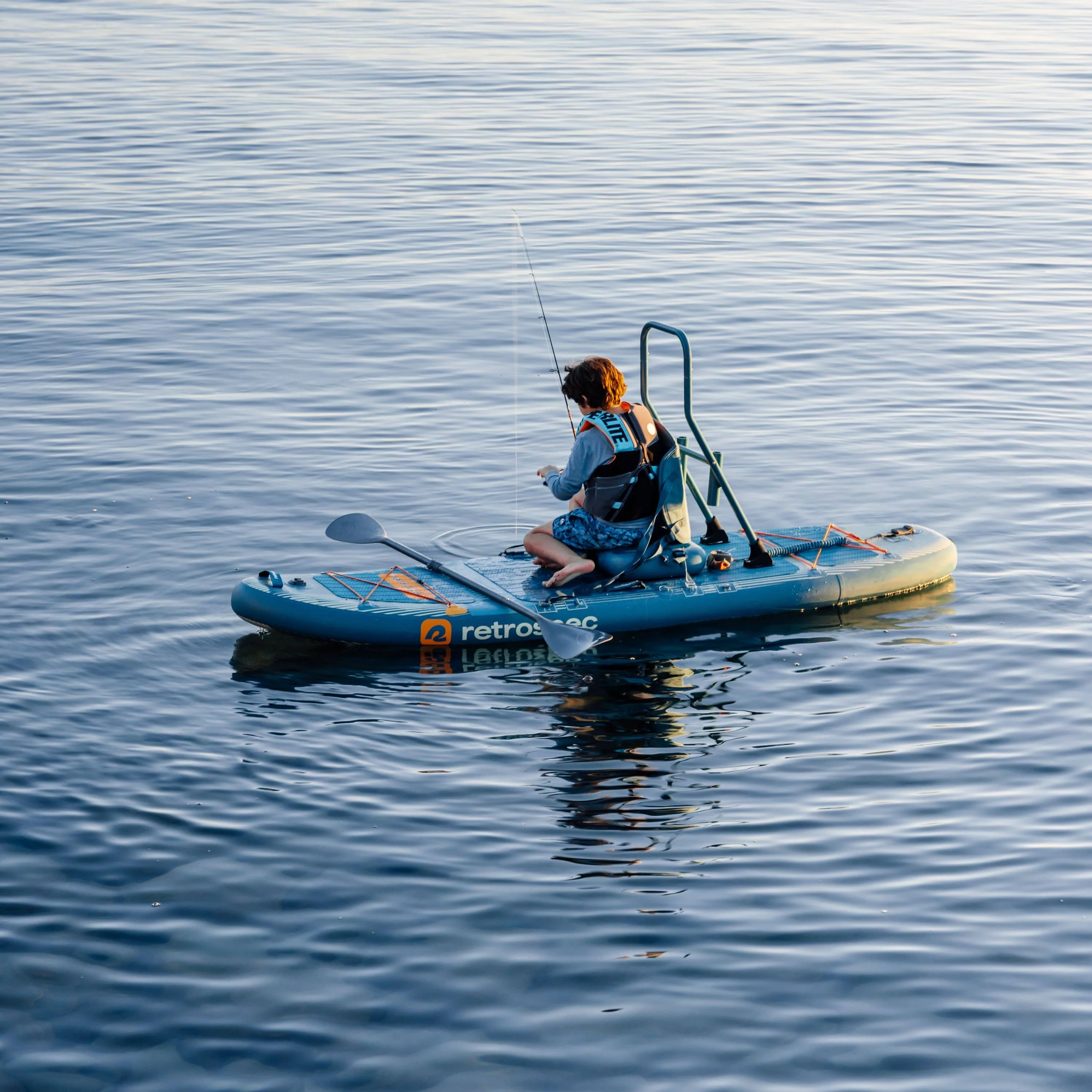 June Nano Kids Inflatable Fishing Paddle Board Kayak Hybrid 9'6" - Image 10