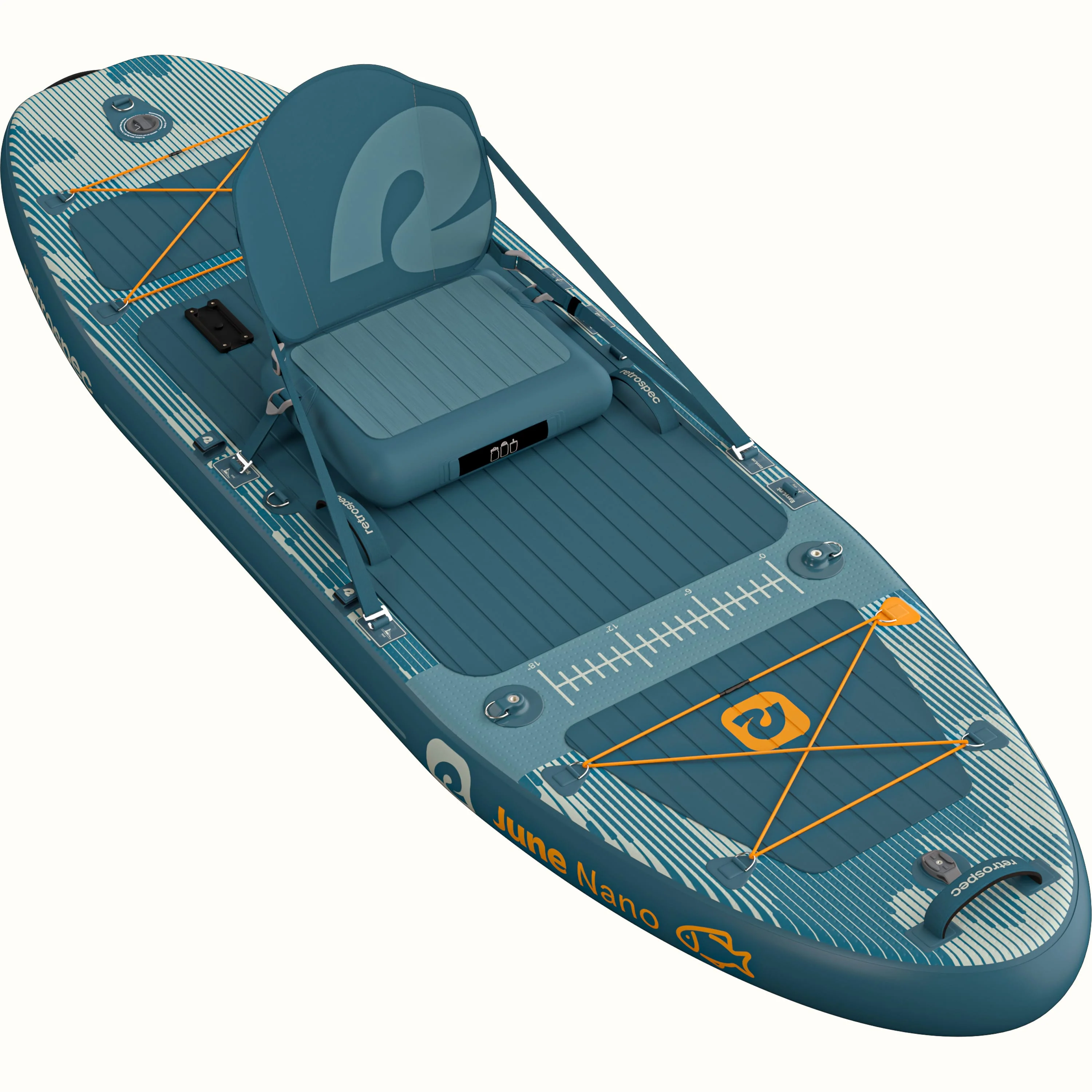 June Nano Kids Inflatable Fishing Paddle Board Kayak Hybrid 9'6" - Image 4