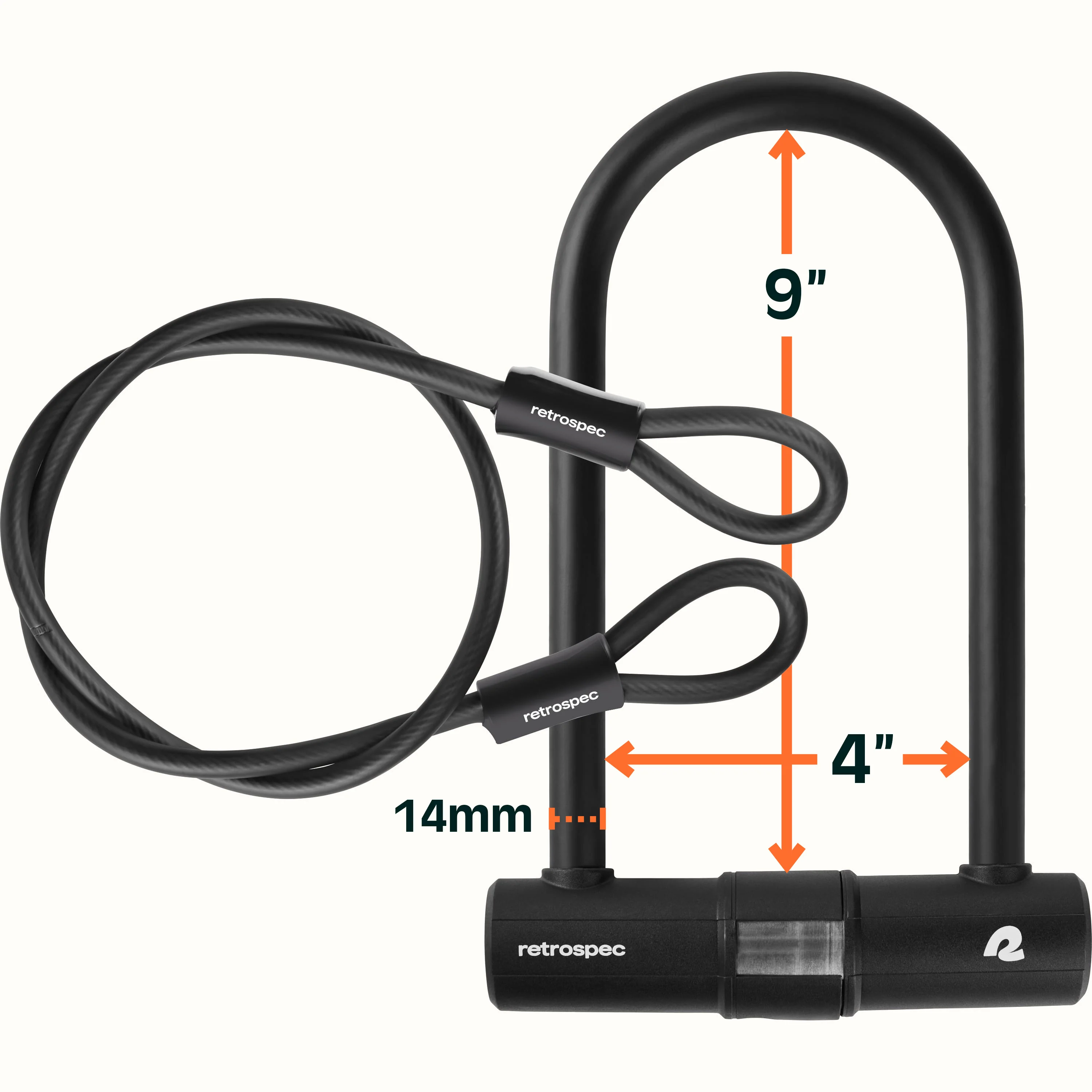 Lookout U-Lock Bike Lock With Cable - 14mm - Image 16